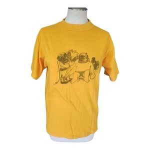 VTG Clark Diving T-Shirt Yellow Diver Graphic Anvil USA Made Sz M